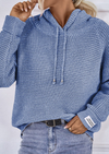 LONG KNITTED HOODY  TROTIRAL BLUE