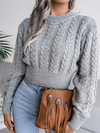 CROPPED PULLOVER BERBER GREY