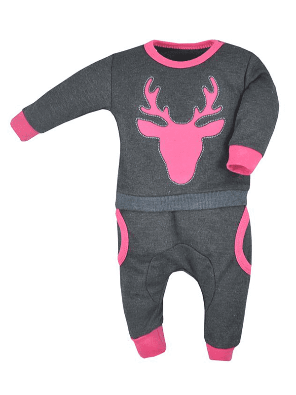 <tc>Vaikiškas komplektas Deer pilkas su rožine</tc>