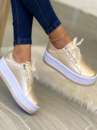 SNEAKERS HELANA gold and white