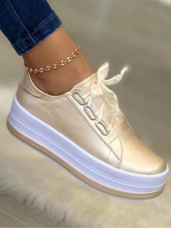 SNEAKERS HELANA gold and white