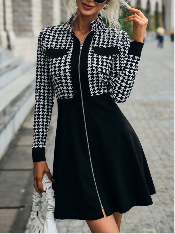 <tc>Elegantna obleka Bonviron črno-bela</tc>