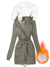 PARKA JACKET WITH WHITE FUR TIANNA khaki