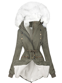 PARKA JACKET WITH WHITE FUR TIANNA khaki