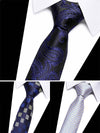 <tc>3-jų vnt. kaklaraiščių rinkinys Chess mėlynas, juodas, šviesiai pilkas</tc>