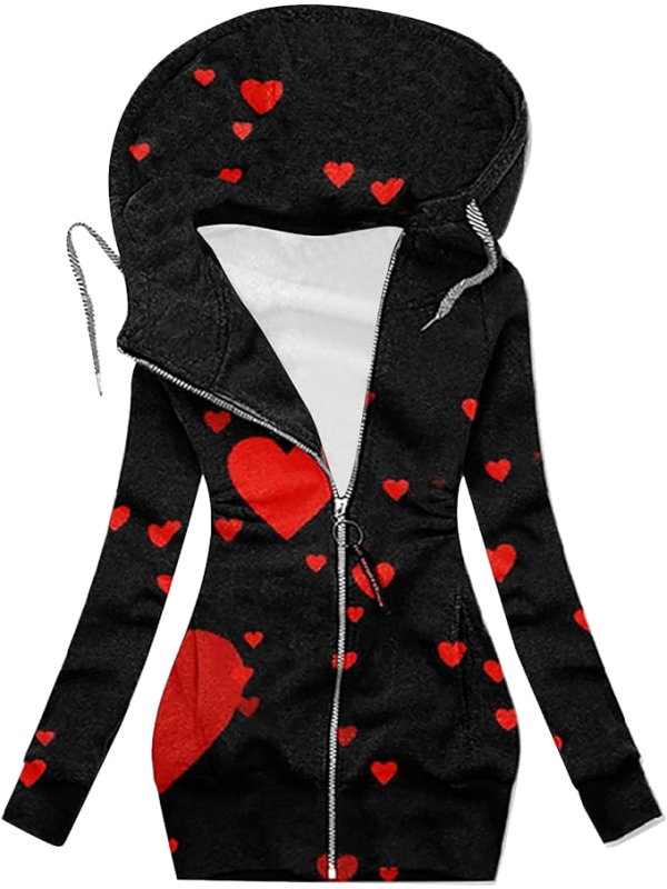 HOODY WITH A ZIPPER   HEX  BLACK AND RED